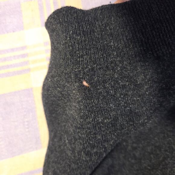 Vintage 90s Lambswool Sweater Vest Mens M Dark Gray Pullover V-Neck Hipster Dad - Picture 7 of 7